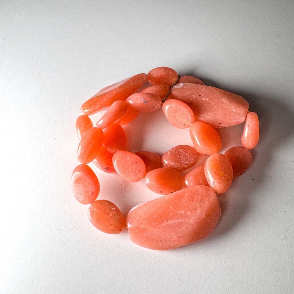 Beaded bracelets, set of 3, orange